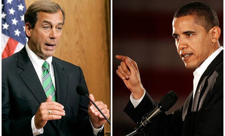 obama vs boehner Boehner: No nos quedemos de brazos cruzados